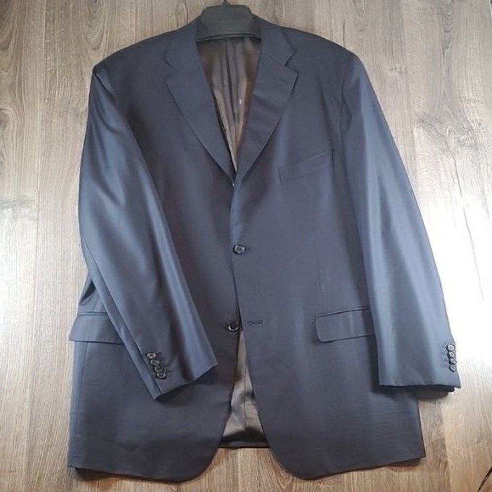 Custom Isaia Napoli Blue Suit Coat Men's Size 48XL